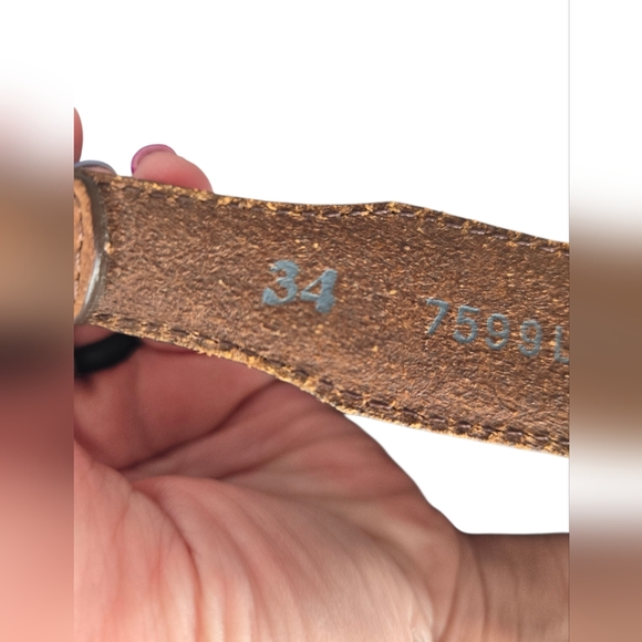 Tony Llama Brown Leather Belt Size 34 - Picture 4 of 7